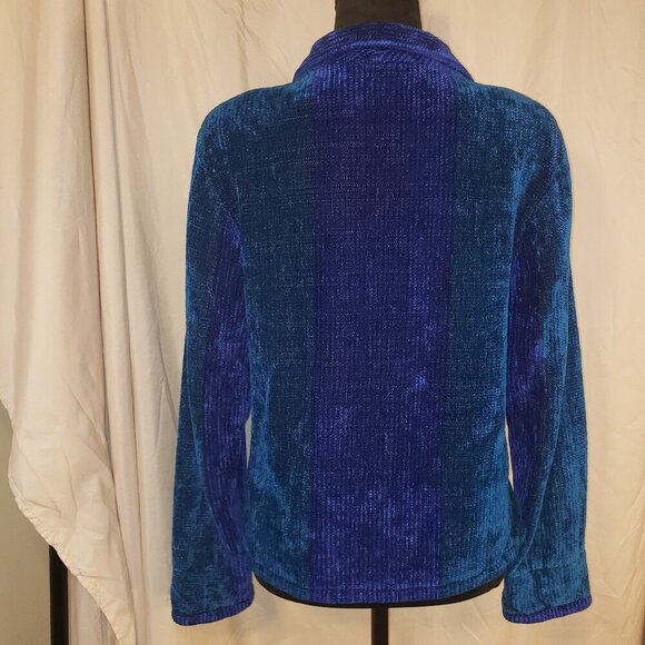 Women's Lynn Yarrington Blue & Green Textured Jacket -S/M - Picture 4 of 5